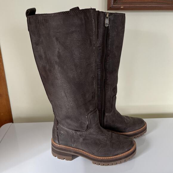 Timberland Boots Courmayer Valley Tall High Size 5.5 Leather Lug Sole A25CJ - Picture 1 of 10